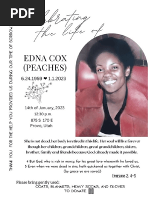 Celebration of Life for Edna Cox-Peaches