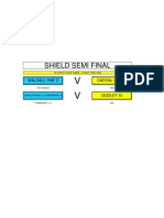 Shield Semi Final - Games To Be Played Sunday 14th August