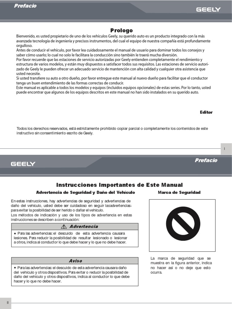 Manual Geely SL | PDF | Control remoto | Acelerador