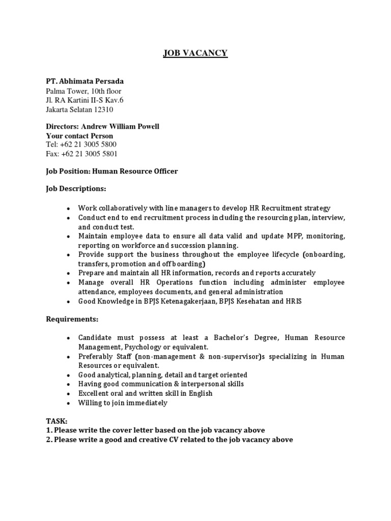 Job Vacancy | PDF