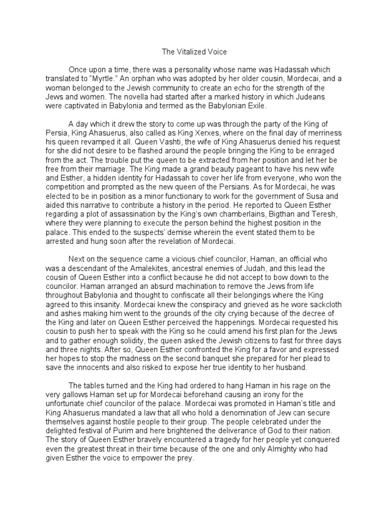 Story of Queen Esther | PDF | Esther | Old Testament Books