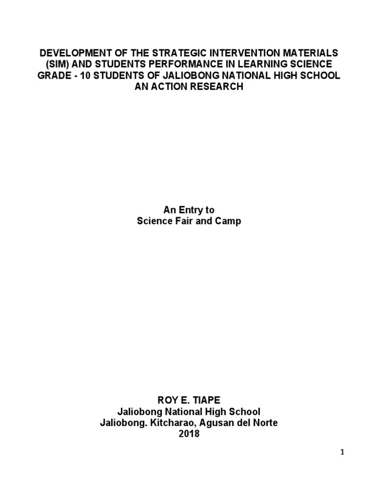 Impact of SIM on Grade 10 Science Learning | PDF | P Value | Teaching ...
