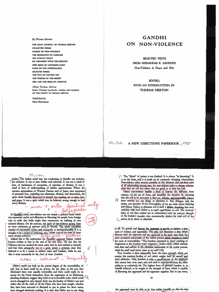 Gandhi's Legacy of Non-Violence | PDF | Nonviolence | Ahimsa