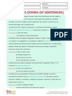 Kinds of Sentences Free Printable Worksheets