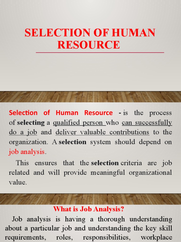 Selection of Human Resource PDF Recruitment Human Resources