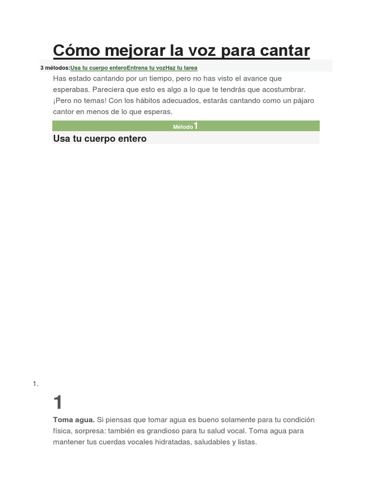 Mejora tu voz para cantar mejor | PDF | Micrófono | Escala (música)