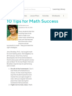 10 Tips For Math Success