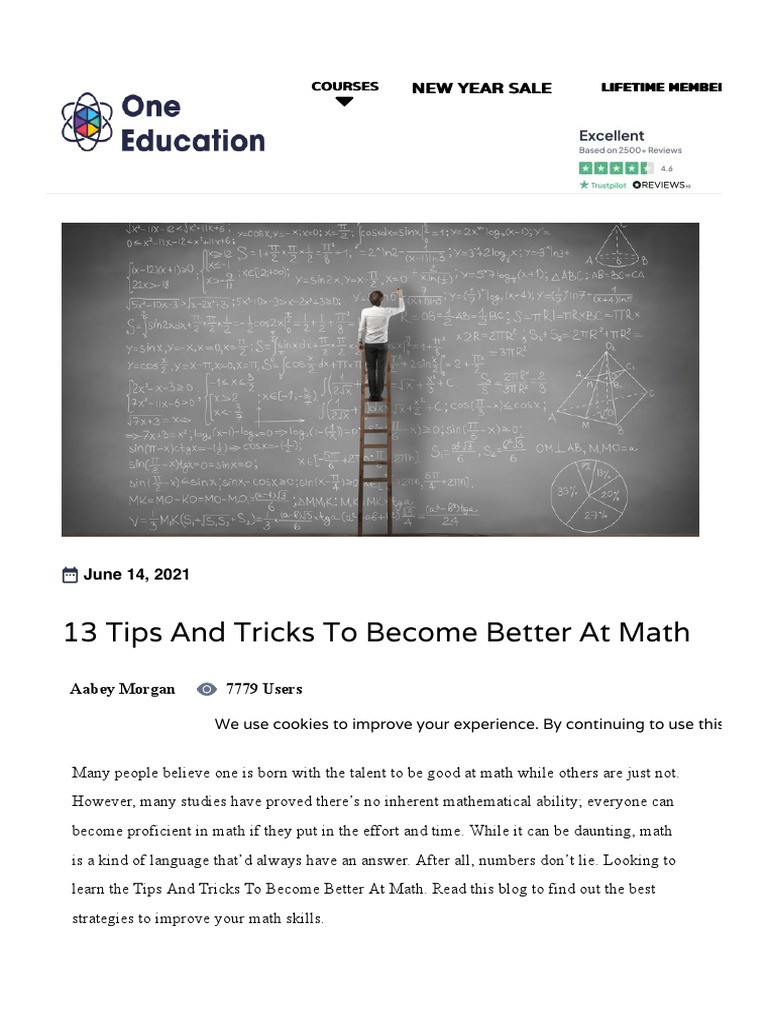 13 Tips and Tricks To Become Better at Math - One Education | PDF