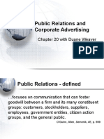MBA 532 - Public Relations and Corporate Advertising - CHP 20