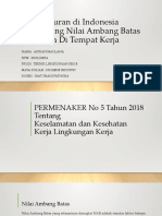 Tugas NAB Faktor Kimia Dan Pengendalian Bahan Kimia Di Tempat Kerja - Adrian Maolana 20191220054 Teknik Lingkungan