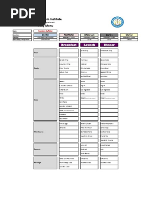 Weekly Menu