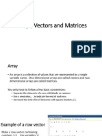 Arrays Vectors Matrices