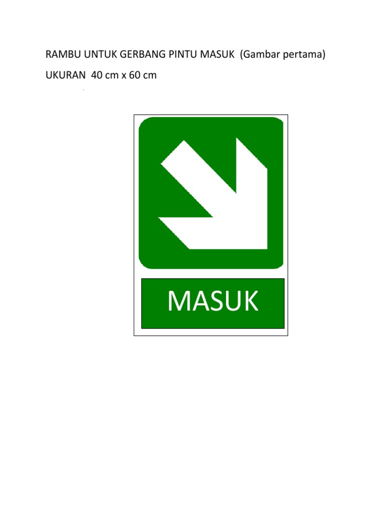 Rambu Keluar Masuk | PDF