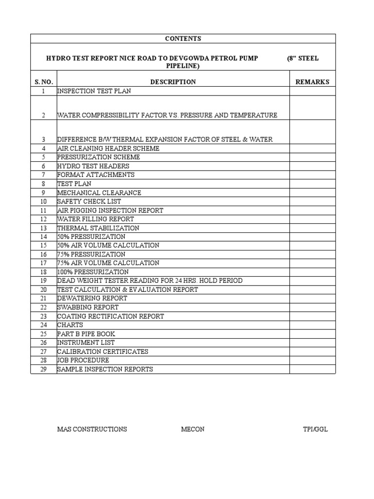 Hydrotest reports orr 8inch km 06 10 real pdf gases mechanical