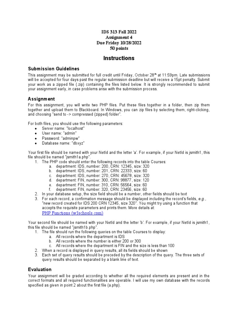Ids 313 assignment 04 fall 2022 pdf computer file php