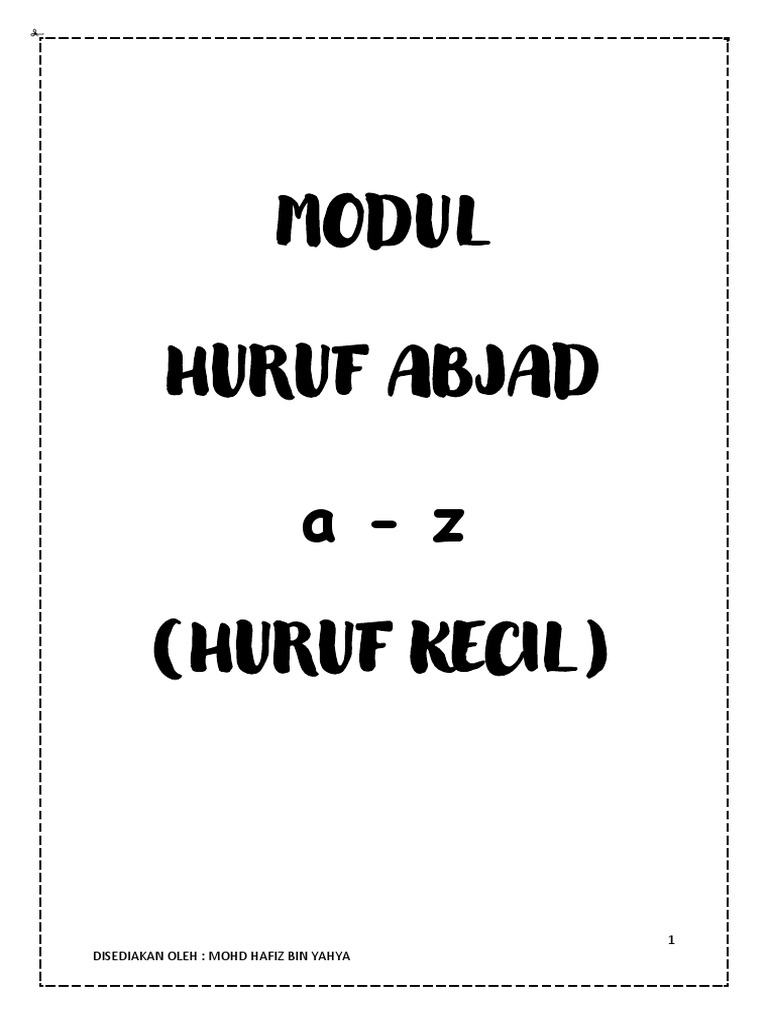 MODUL HURUF ABJAD A - Z (HURUF KECIL) (RING) | PDF