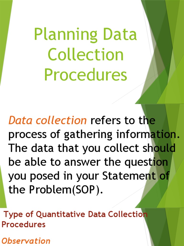 PR2 Planning Data Collection Procedures | PDF | Survey Methodology ...