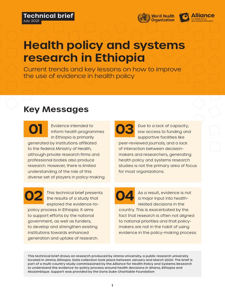 Health Policy and Systems Research in Ethiopia | PDF | Policy | Ethiopia