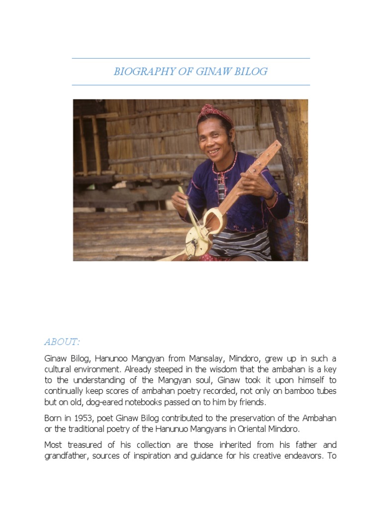 Biography of ginaw bilog pdf