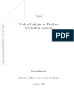 Study of Optimization Problems by Quantum Annealing: Thesis