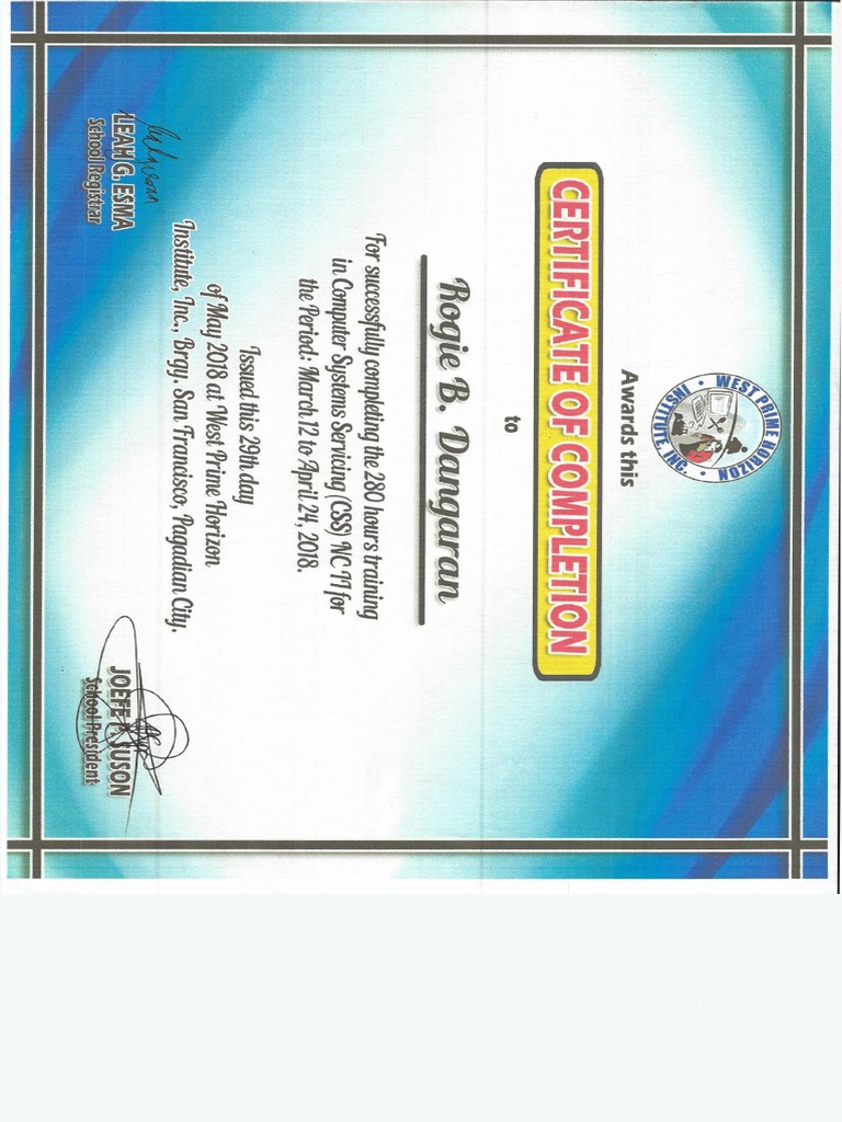Css - Certificate of Completion | PDF