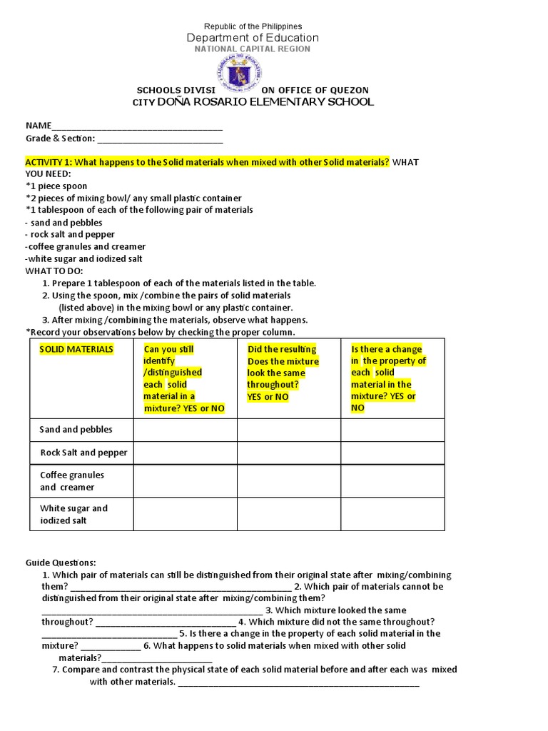 Mixing Solids: Observations and Analysis | PDF | Wellness