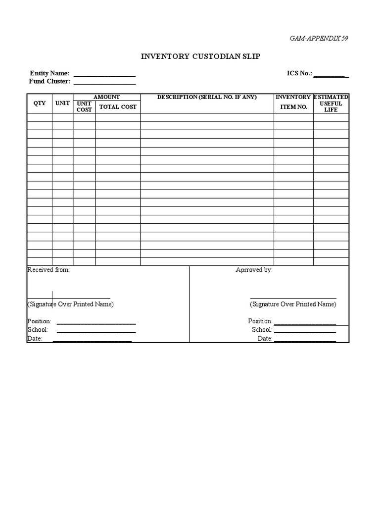 8 Inventory Custodian Slip PDF