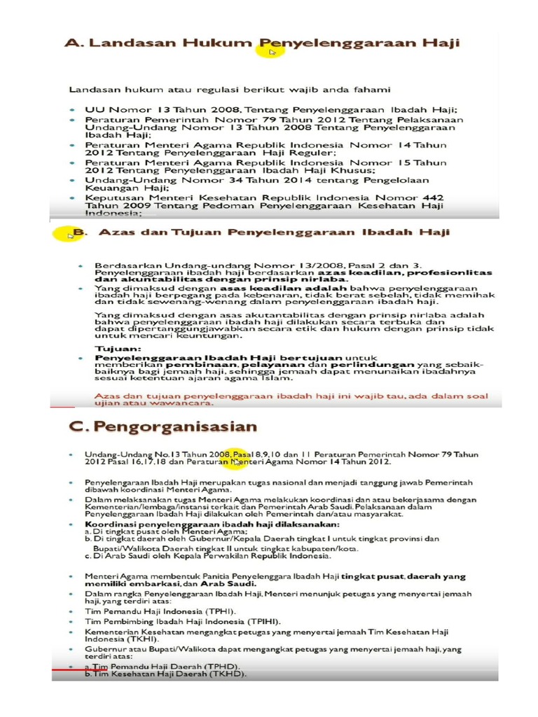 Dokumen undang-undang penyelenggaraan haji