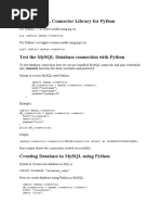 MySQL and Python Connectivity