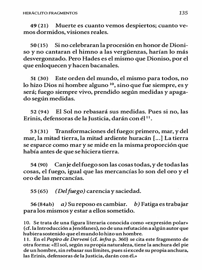 Fragmentos Presocráticos - Heráclito - Selección | PDF