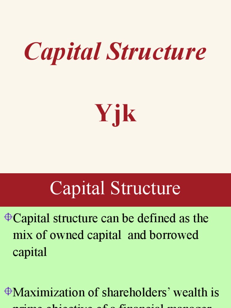 Capital Structure PDF Capital Structure Cost Of Capital