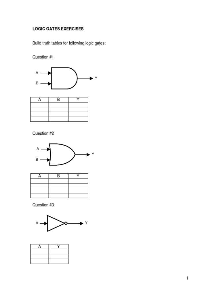 Logic Gates Exercises | PDF