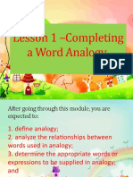 Word Analogy Lesson