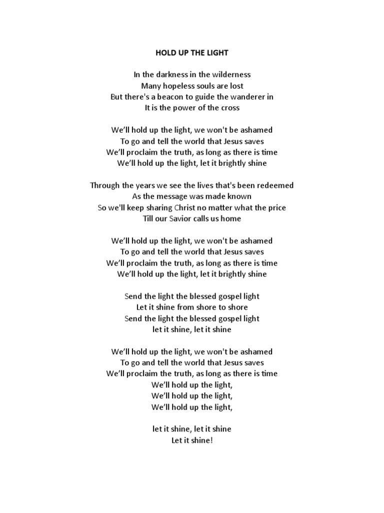 Hold up the light pdf