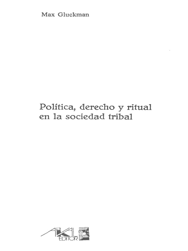 Política, Derecho y Ritual en La Sociedad Tribal - Max Gluckman (Indice