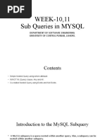 Week 10 11 12 Sub Query and Correlation