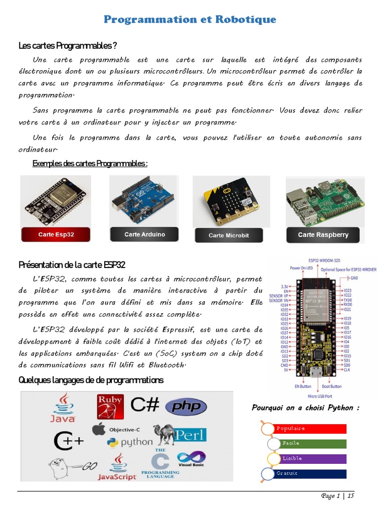 Programmation de l'ESP32 en Python | PDF | Programmation | Programme ...
