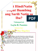 Bakit Hindi Natin Dapat Ihambing Ang Sarili Natin Sa Iba