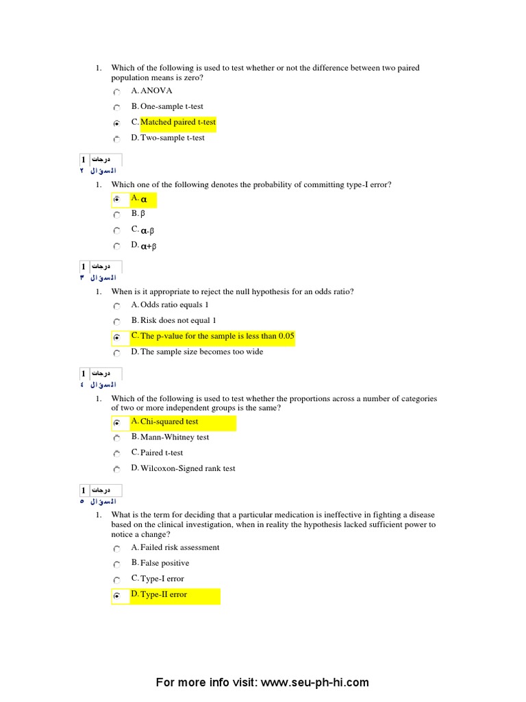 Statistical Tests and Hypothesis Errors | PDF | Student's T Test | Type ...