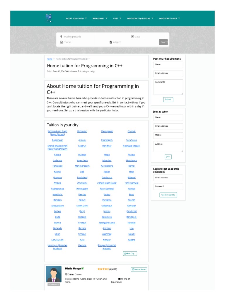 Best C++ Tuition From Home Tuition | PDF