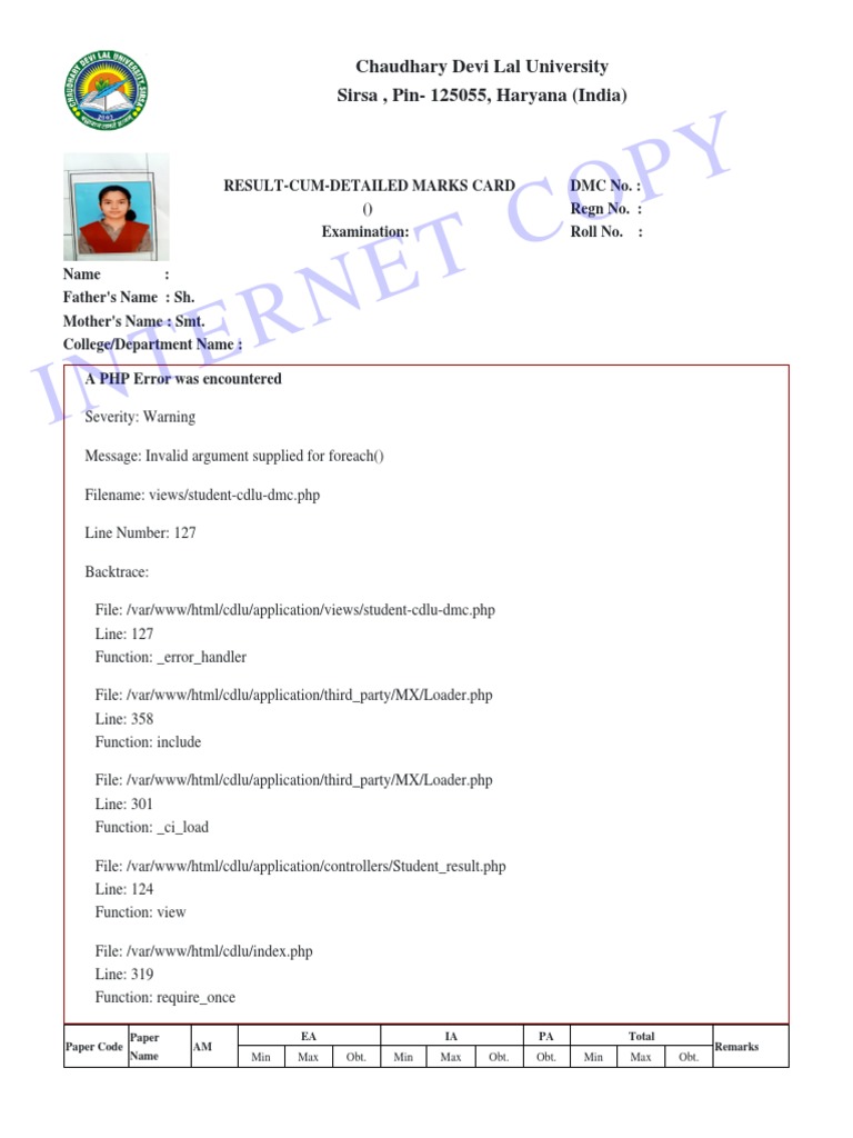 CDLU Result and Marks Card Details | PDF | Computer Programming ...