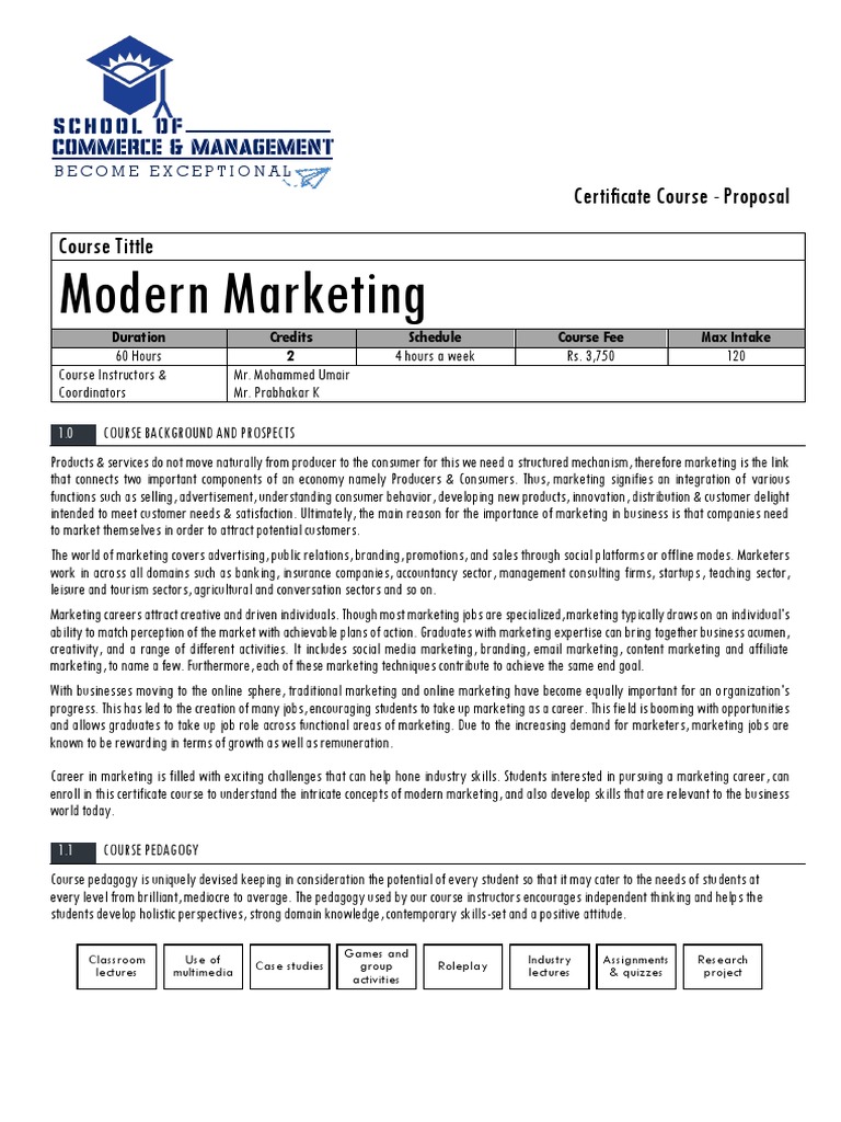 Modern Marketing Certificate Course | PDF | Marketing | Marketing Strategy