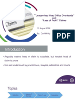 RICS - Unabsorbed HO OH and Loss of Profit