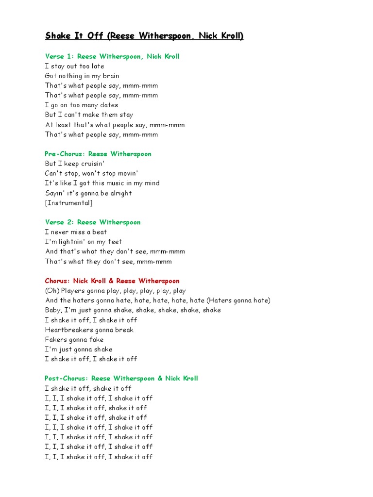 Shake It Off | PDF