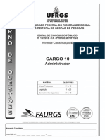 Faurgs 2018 Ufrgs Administrador Prova