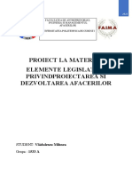 Proiect La Materia: Elemente Legislative Privindproiectarea Si Dezvoltarea Afacerilor