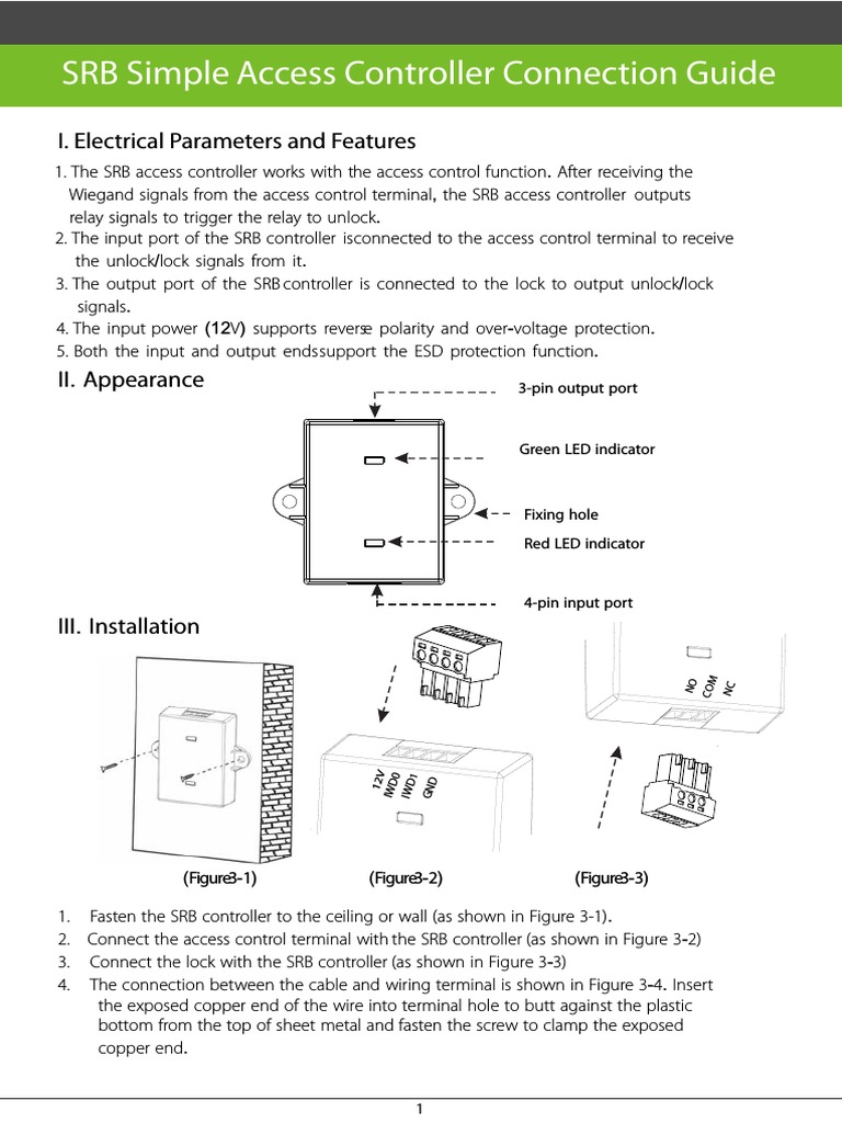 SRB Access Control Wiring Guide | PDF | Electricity | Manufactured Goods