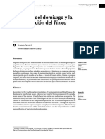 El “mito” del demiurgo y la interpretación del Timeo