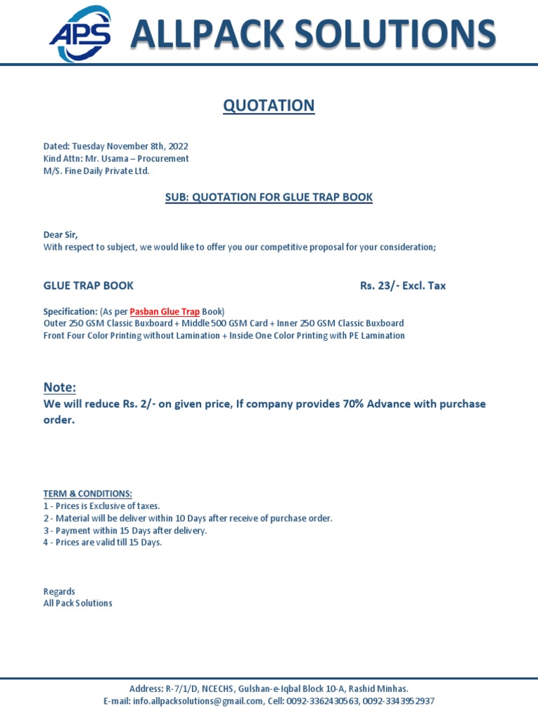 QUOTATION Fine Daily PDF