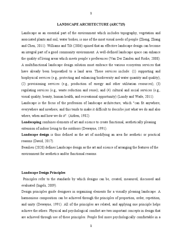 Landscape Architecture Pdf Composition Visual Arts Symmetry